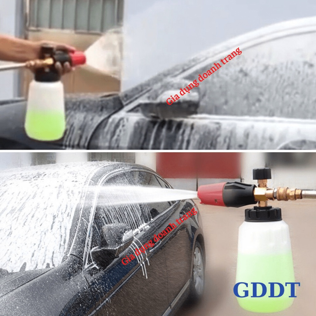 Bình xịt bọt tuyết 1L lắp máy rửa xe mini, máy rửa xe áp lực cao, phụ kiện máy rửa xe