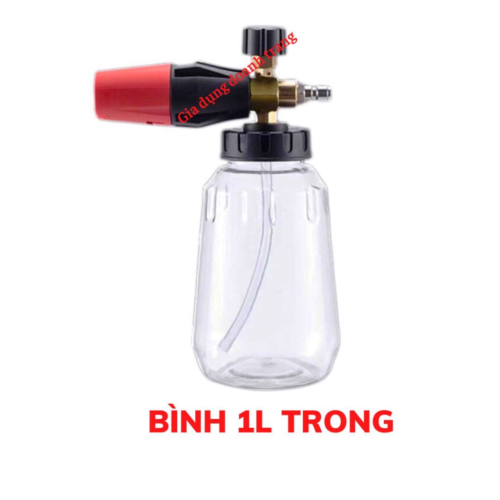 Bình xịt bọt tuyết 1L lắp máy rửa xe mini, máy rửa xe áp lực cao, phụ kiện máy rửa xe