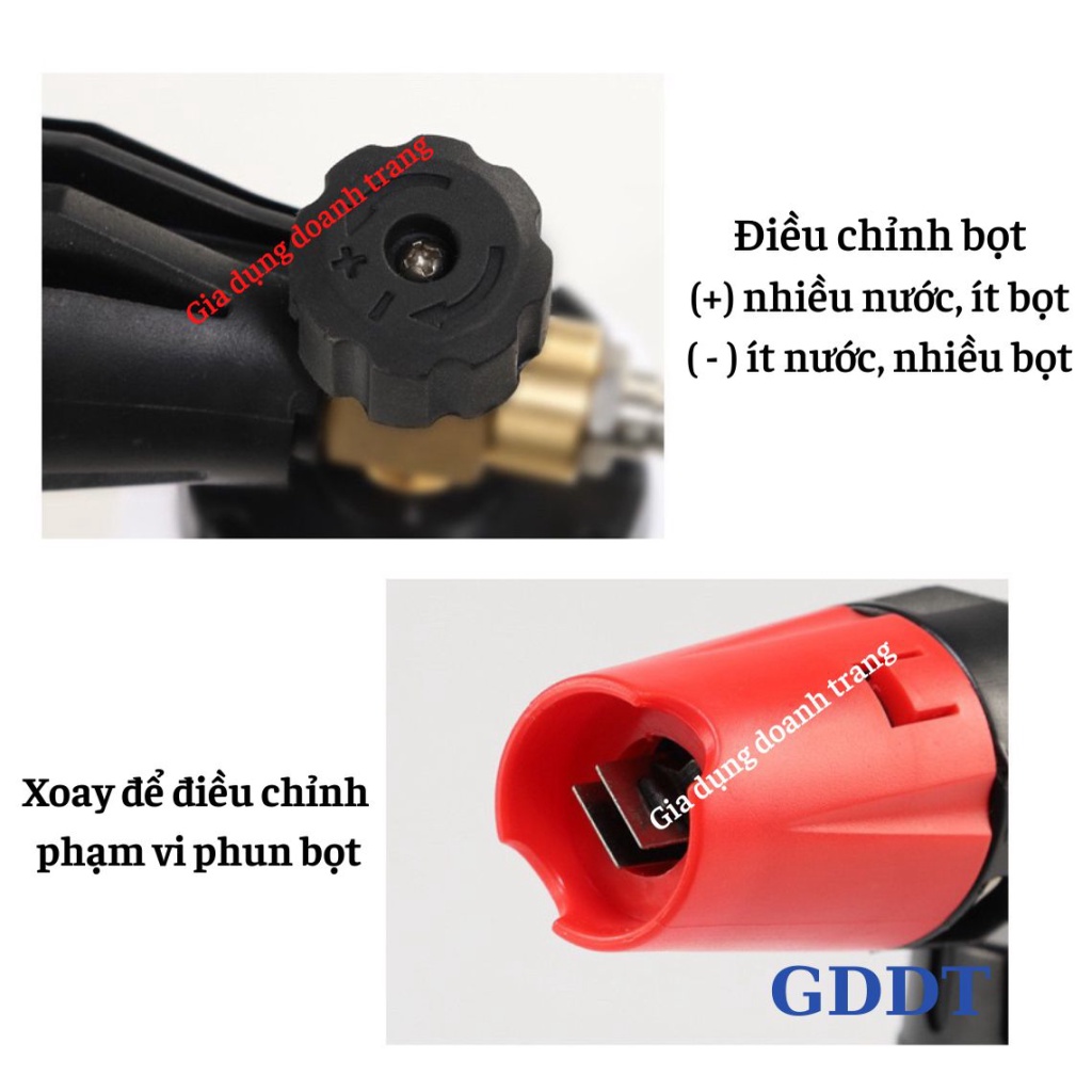 Bình xịt bọt tuyết 1L lắp máy rửa xe mini, máy rửa xe áp lực cao, phụ kiện máy rửa xe