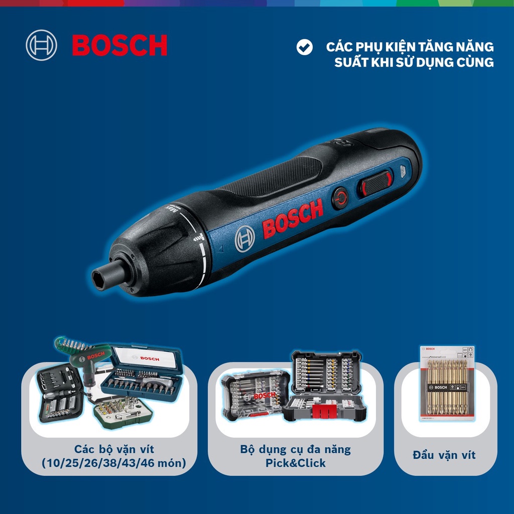 Máy vặn vít dùng pin Bosch GO GEN 2 (2 mũi vít)