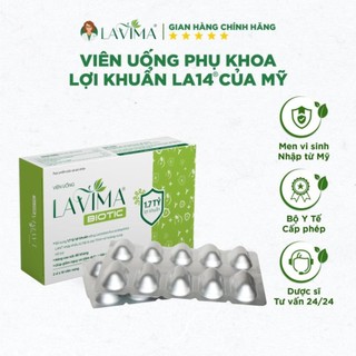 Viên Uống Phụ Khoa, Men Vi Sinh Vùng Kín LAVIMA BIOTIC 20 Viên, Giảm Khí Hư, Ngứa Rát, Ngăn Ngừa Tái Phát