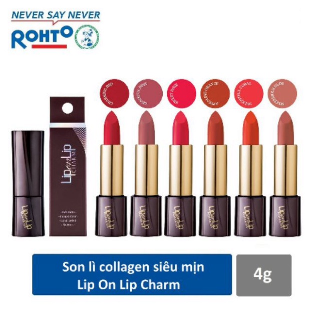 Chính hãng Son Lì Collagen Siêu Mịn Lip On Lip Charm (4g)