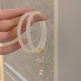 Vòng Đeo Tay Mặt Kính Mỏng Hình Bướm Màu Đen Thời Trang Cho Nữ step by step by step Icecedony jingle