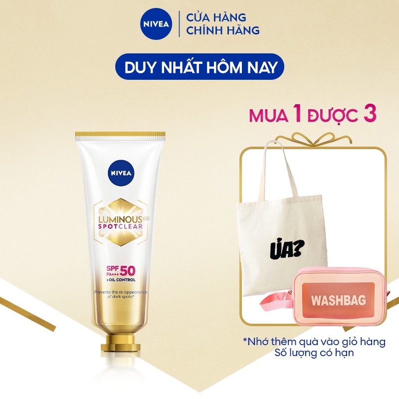 Kem Chống Nắng Dưỡng Da NIVEA LUMINOUS 630 Giúp Làm Mờ Đốm Nâu | Ngăn Ngừa Thâm Nám SPF50 PA+++ (40 ml) - 89581
