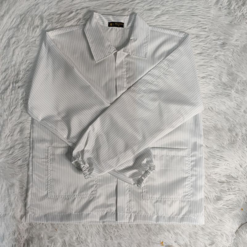 Áo chống tĩnh điện tay dài, cổ bẻ / áo phòng sạch