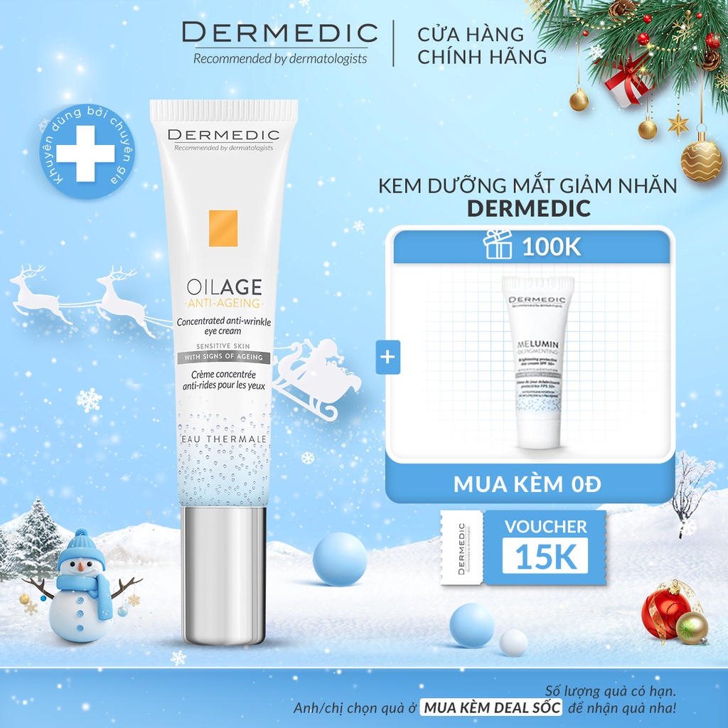 Kem dưỡng mắt giảm nhăn Dermedic Oilage Concentrated Anti Wrinkle Eye Cream 15ml