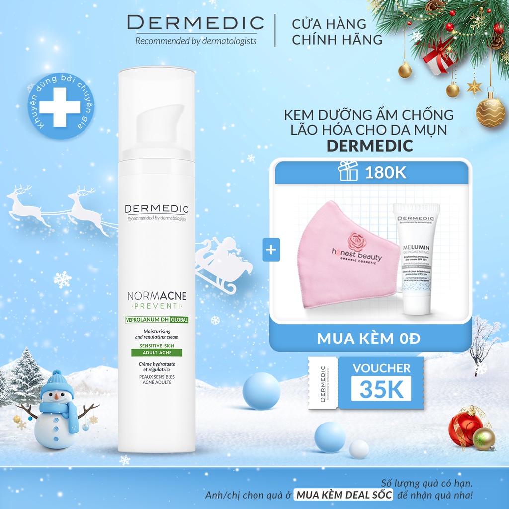 Kem dưỡng chống lão hóa cho da mụn ở người trưởng thành Dermedic Normacne Moisturizing And Regulating Cream 40ml