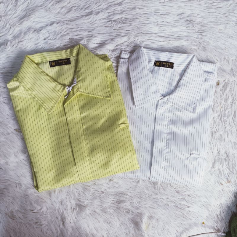 Áo chống tĩnh điện tay dài, cổ bẻ / áo phòng sạch