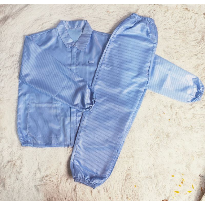 Áo chống tĩnh điện tay dài, cổ bẻ / áo phòng sạch