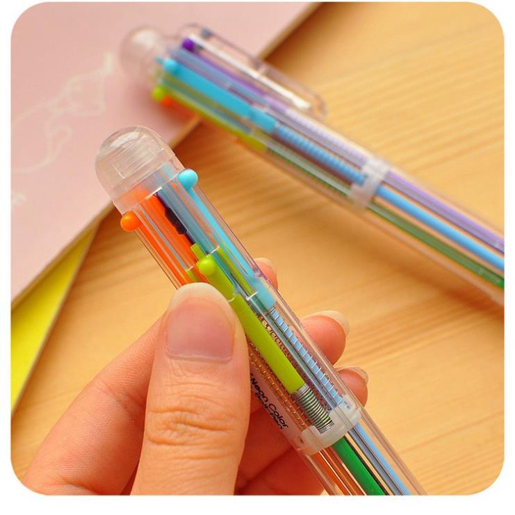 Bút bi 6 ngòi 6 màu ngòi viết 0.7mm tiện dụng cho học sinh, sinh viên, văn phòng, viết bi nhiều màu 6 trong 1 độc đáo