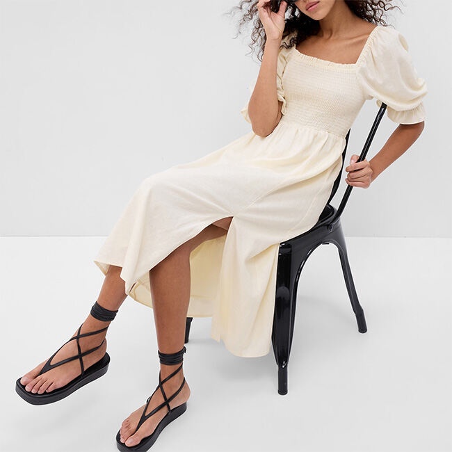 GAP - Đầm Vải Nữ - Smocked Midi Dress 549216-00