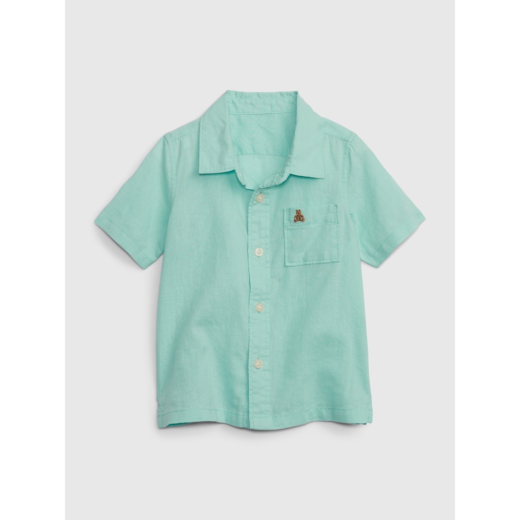 GAP - Áo Sơ Mi Tay Ngắn Em Bé Trai Toddler - Linen Shirt 592044-02