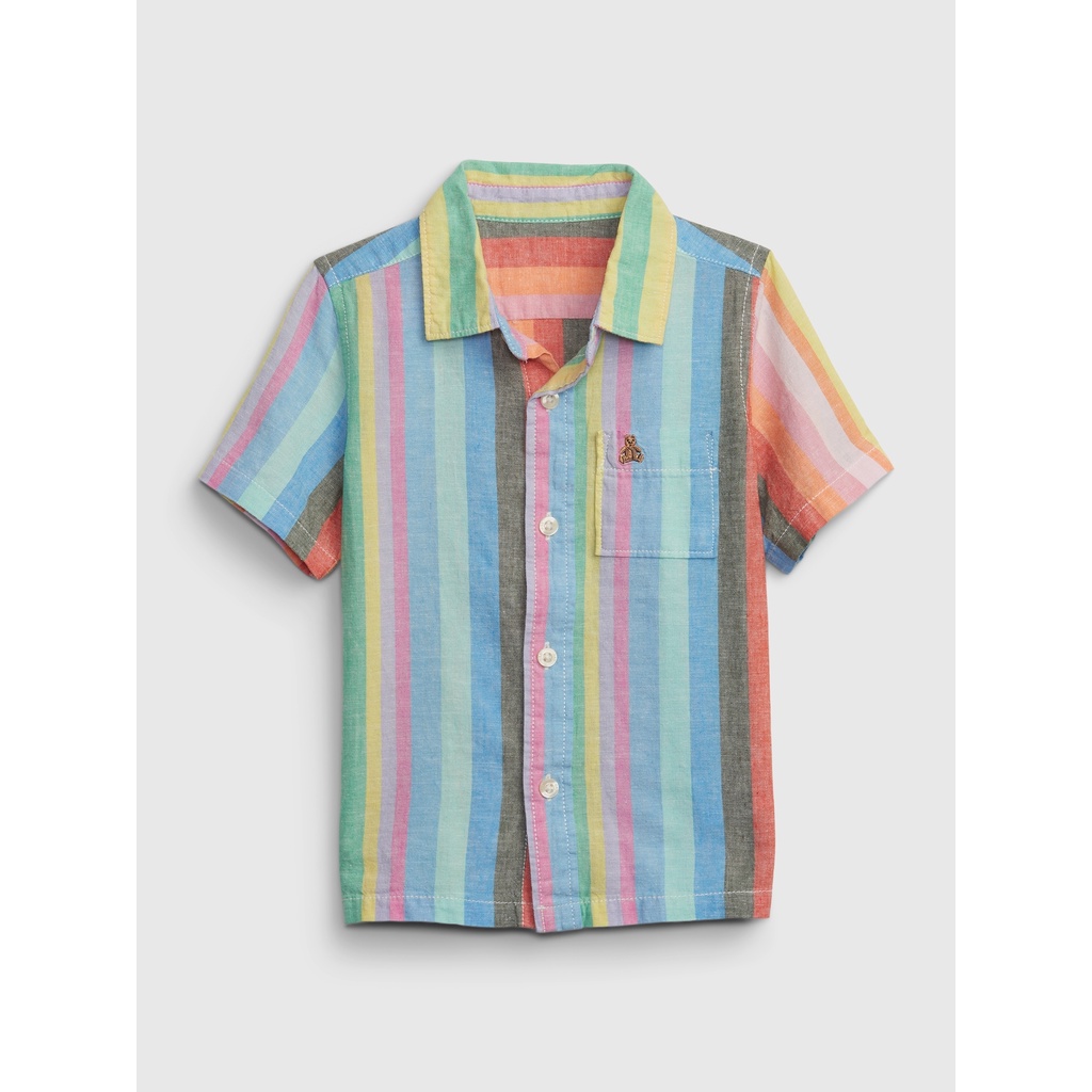 GAP - Áo Sơ Mi Tay Ngắn Em Bé Trai Toddler - Linen Shirt 592069-00
