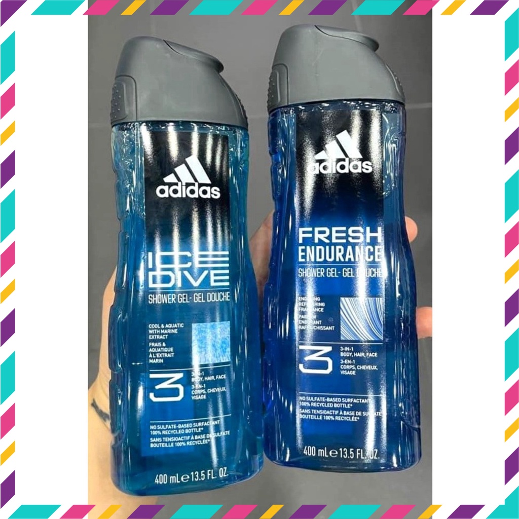 Tắm, Gội, Rửa Mặt 3in1 Adidas 400ml Thái