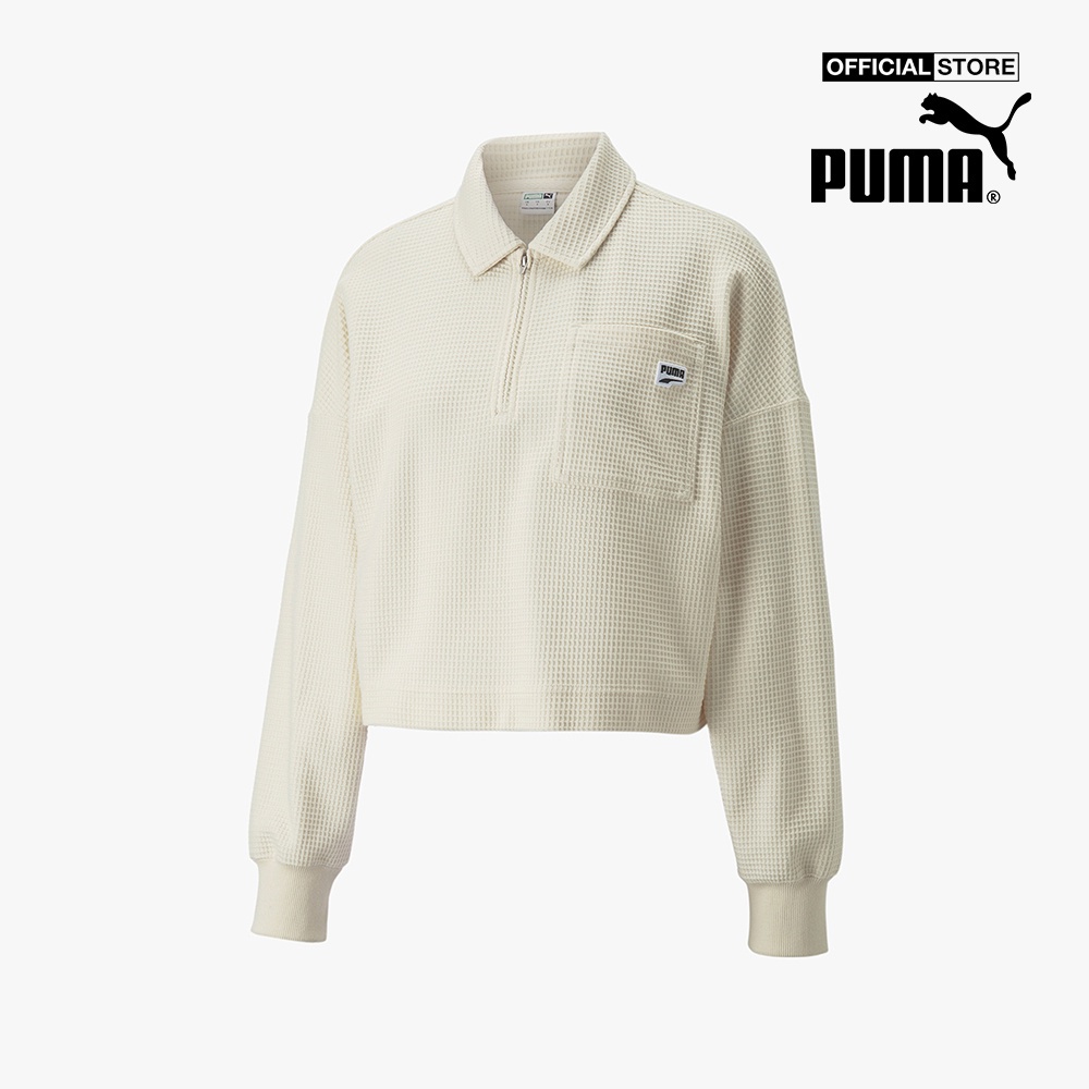 PUMA - Áo polo nữ tay dài Downtown Oversized 535745-99