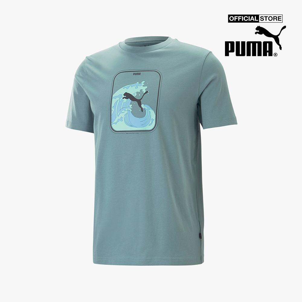 PUMA - Áo thun nam cổ tròn tay ngắn GRAPHICS Wave 674483-84
