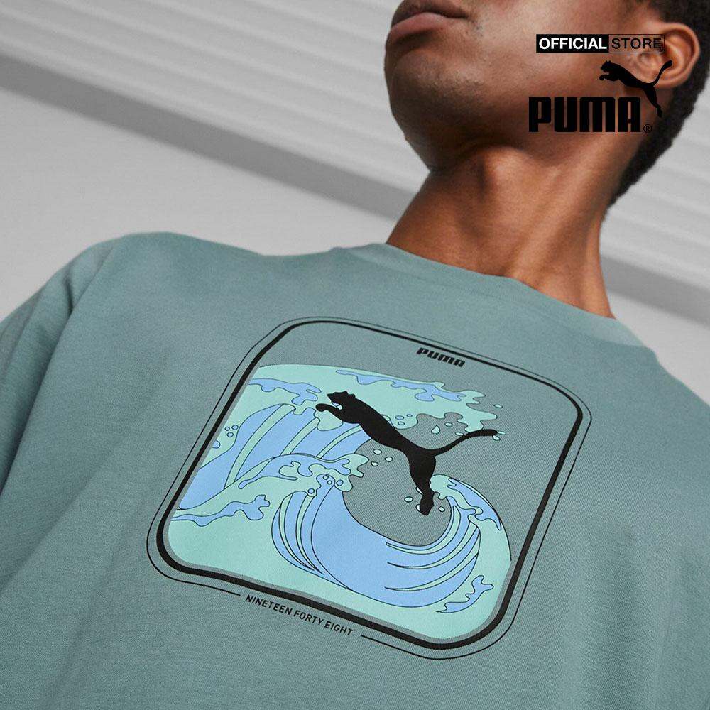 PUMA - Áo thun nam cổ tròn tay ngắn GRAPHICS Wave 674483-84