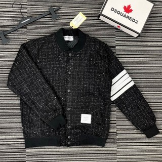 Áo khoác bomber nam nữ Thome vải dạ thêu