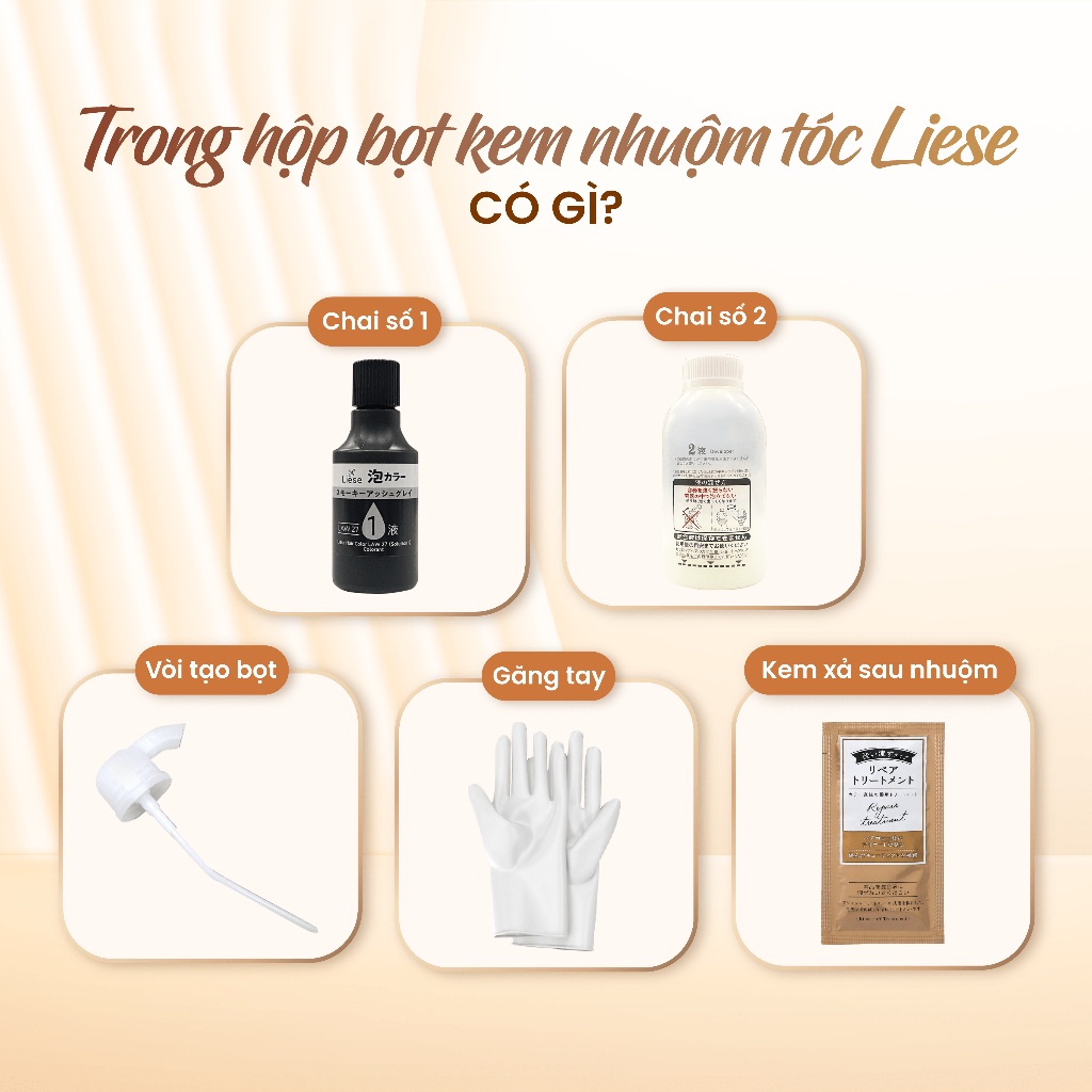 Liese Bọt Kem Nhuộm Tóc Nâu Kẹo Ngọt 108ml