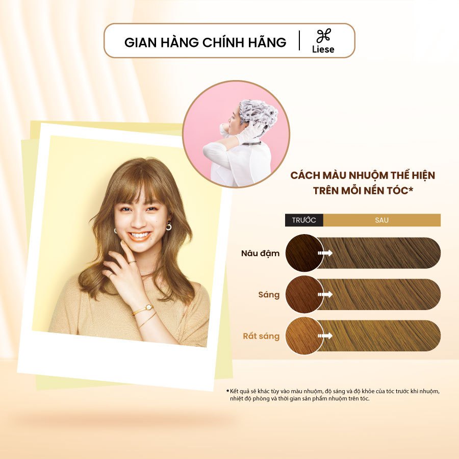 Liese Bọt Kem Nhuộm Tóc Nâu Trà Sữa 108ml