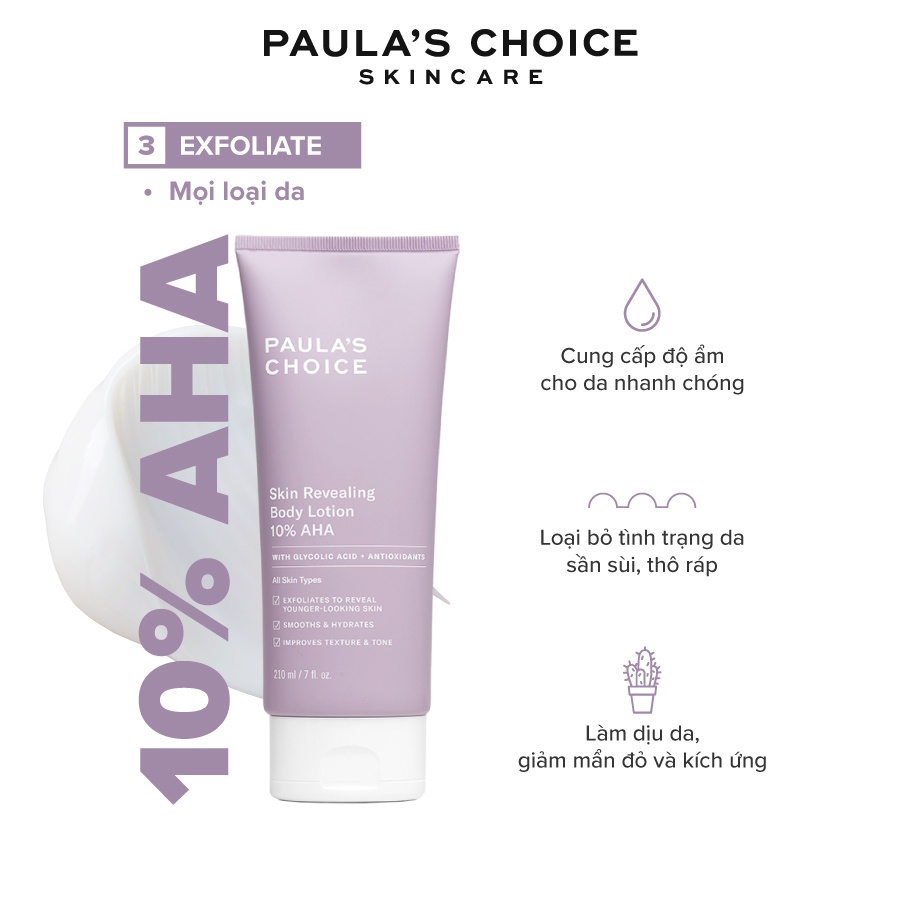 Kem dưỡng thể làm sáng da Paula’s Choice RESIST SKIN REVEALING BODY LOTION WITH 10% AHA 5900+