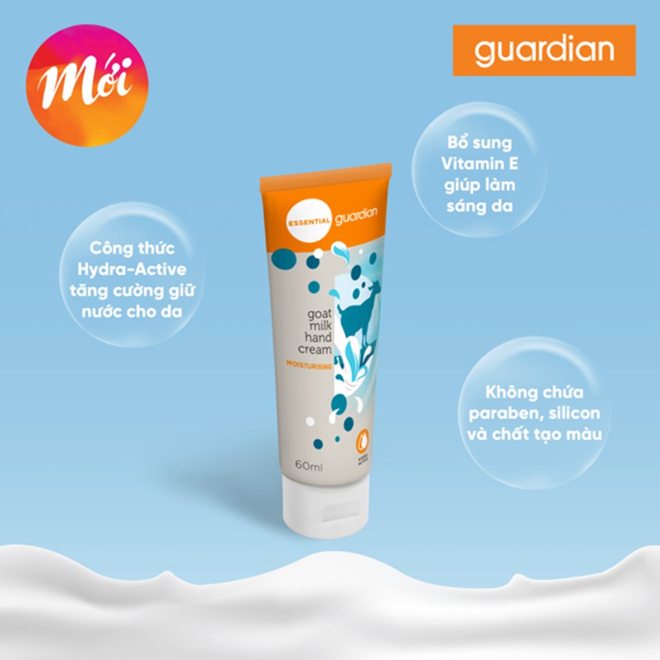 Kem Dưỡng Da Tay Dưỡng Ẩm Guardian Goat Milk Moisturising Hand Cream Chiết Xuất Sữa Dê 60ml
