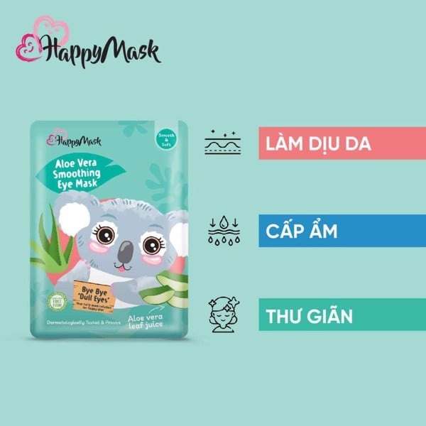 Mặt Nạ Mắt Làm Dịu Da Happy Mask Aloe Vera Smoothing Eye Mask Chiết Xuất Nha Đam 6ml