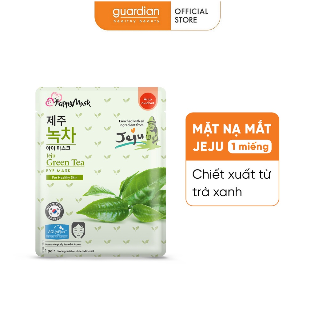 Mặt Nạ Mắt Hỗ Trợ Làm Chậm Quá Trình Oxy Hóa Happy Mask Jeju Green Tea Eye Mask For Healthy Skin Chiết Xuất Trà Xanh 8ml