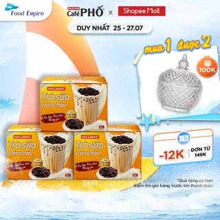 Combo 3 hộp trà sữa trân châu hoà tan - hillway - vị truyền thống