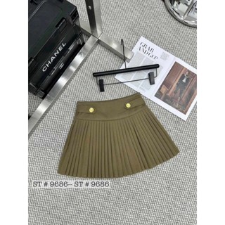 Chân váy dạ khuy xếp ly hàng QC