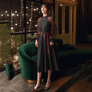 Đầm Dự Tiệc Ôm Eo Thời Trang Thu Đông Mới Cho Nữ