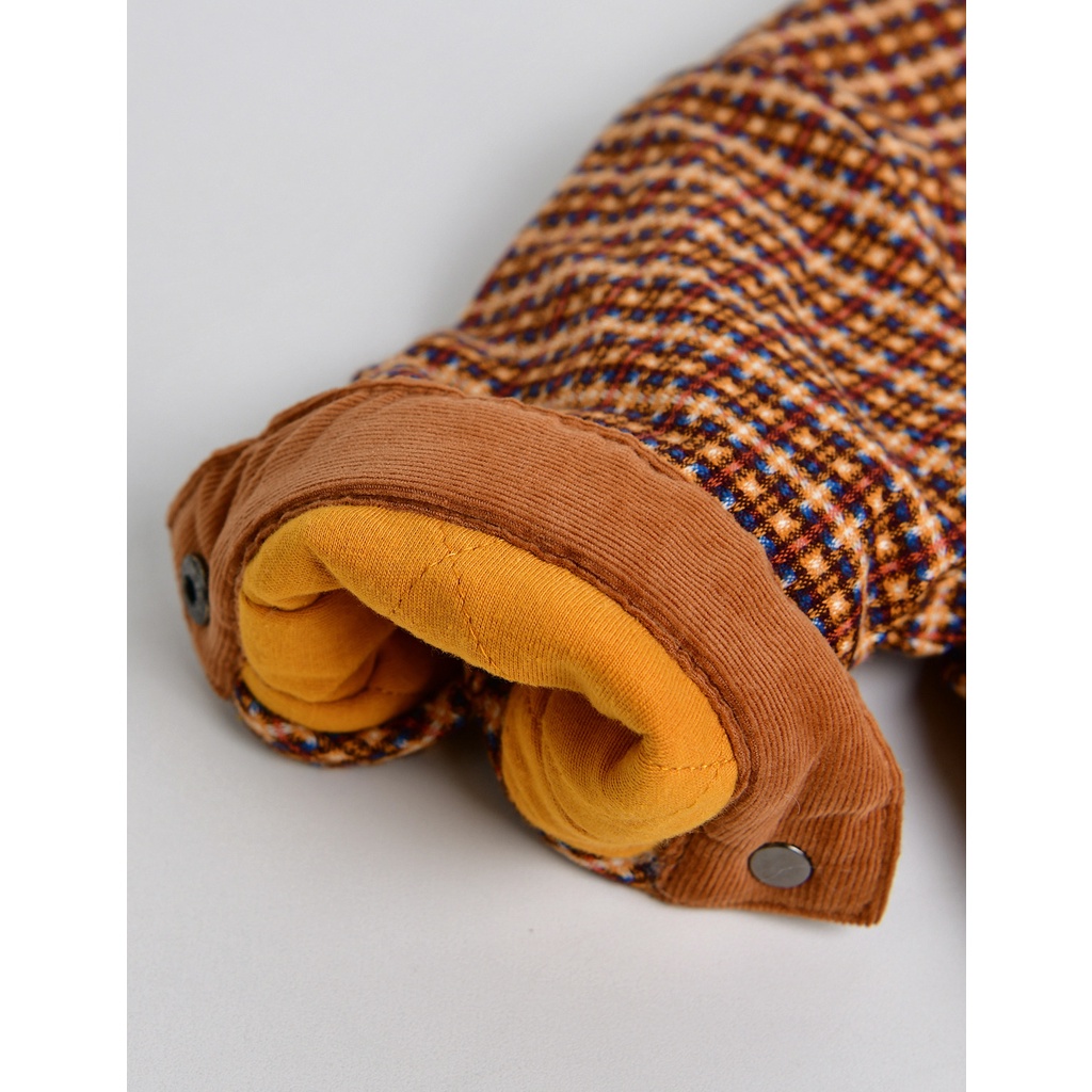 Body dạ chần bông M.oimoln xuất Hàn kẻ caro cam nâu