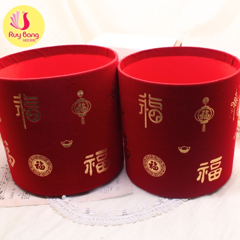 Hộp cắm hoa hình trụ, Bình cắm đào đông, lúa mạch, bình cắm hoa Tết