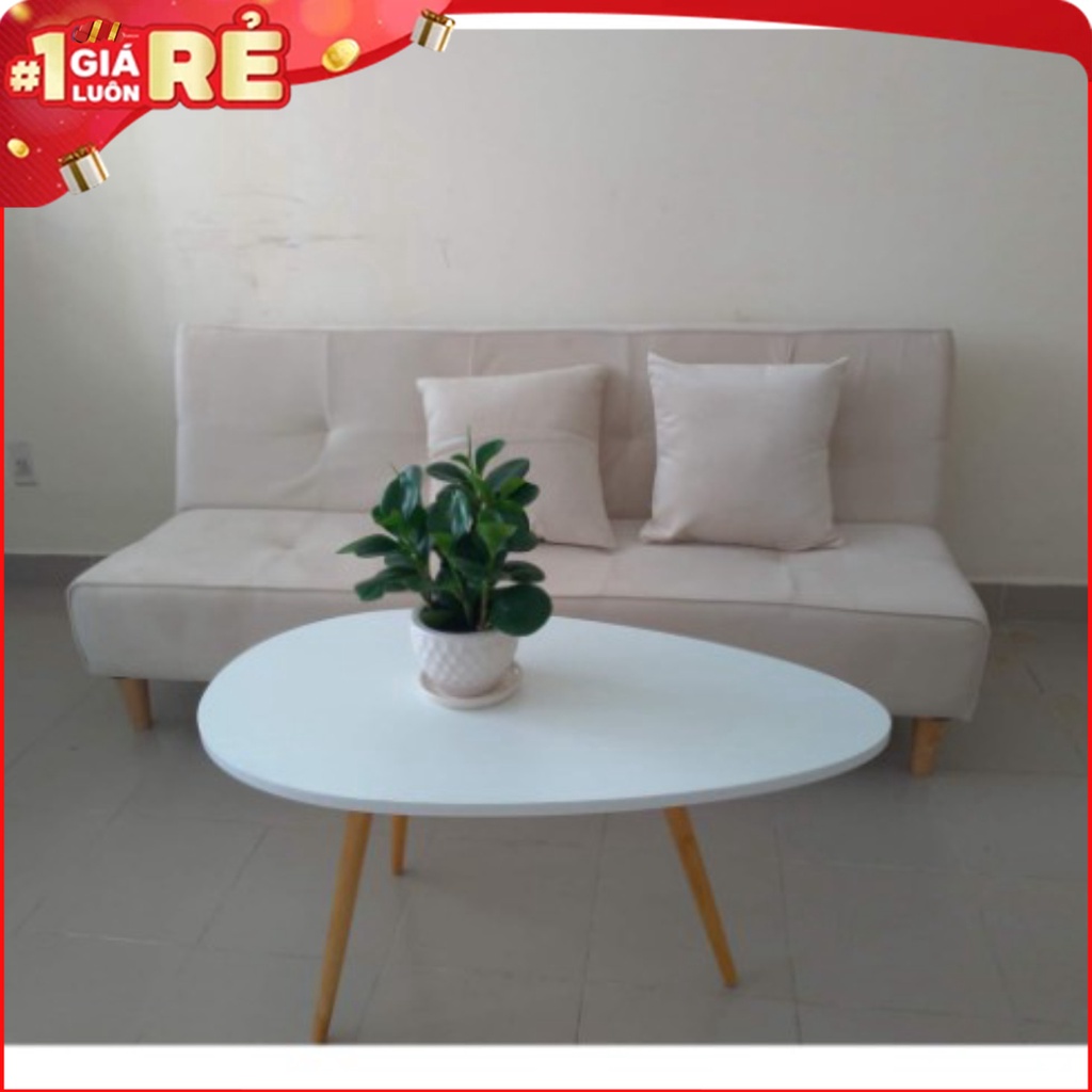 Bàn Trà Sofa Chân Gỗ Sồi hình ovan cao cấp -Kanta store