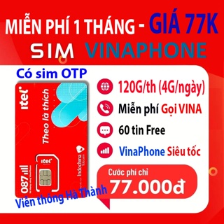Sim ITEL VINAPHONE 4G120G mỗi tháng, sim Vinaphone