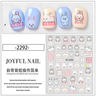 Sticker thỏ dán móng/ Sticker dán móng hình thỏ