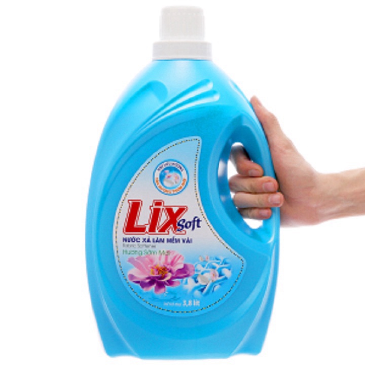 Nước xả vải Lix Soft 3.8kg Hương sớm Mai/Hoa Hồng