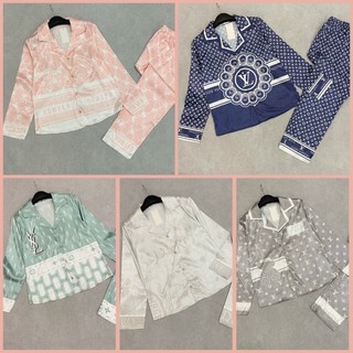 [Hàng Cao Cấp Có Size] Bộ Pijama Lụa Satin - Đồ Bộ Mặc Nhà Dài Tay Thu Đông Chất Vải Mềm Mại An Toàn
