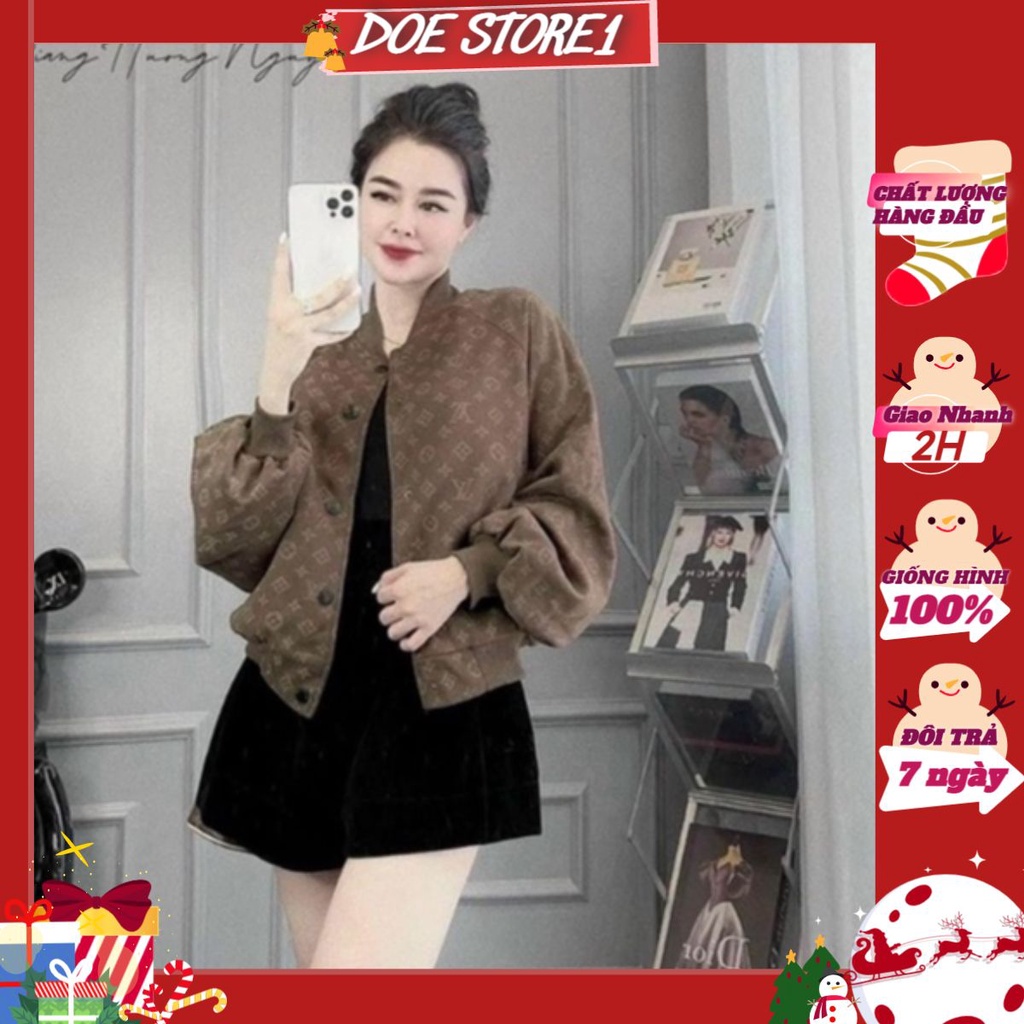 Áo Khoác Bomber Nhung Tăm LV Siêu Hot Hàng 2 Lớp Dày Dặn có ảnh thật
