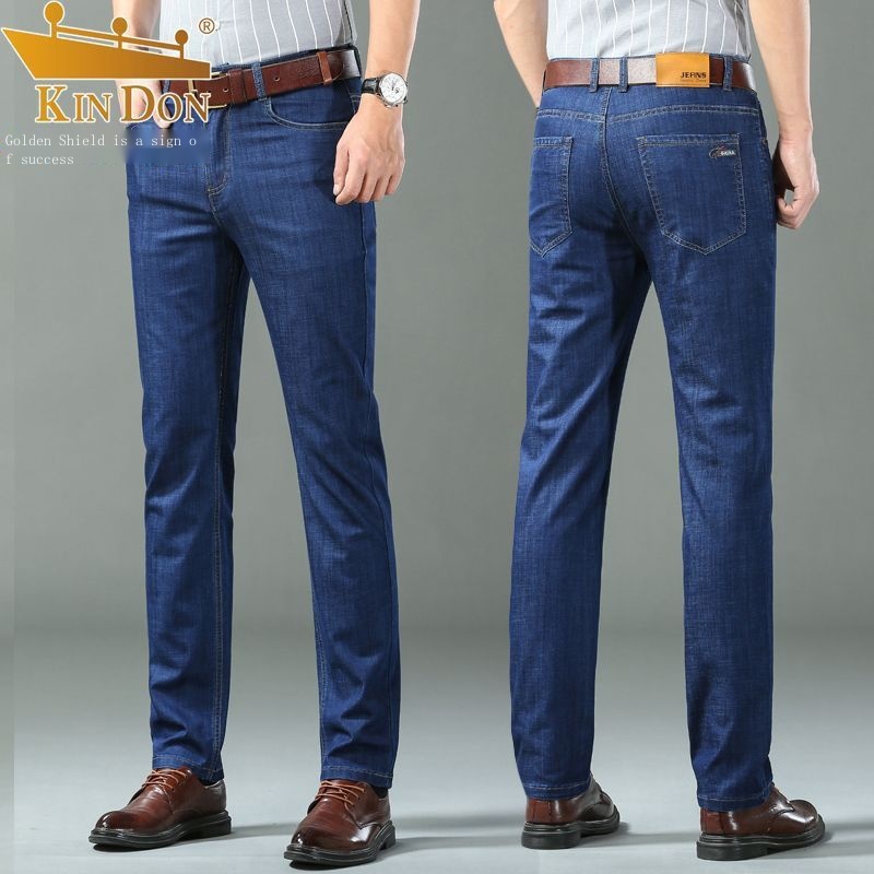 Quần Jean Dài Vải Lụa Lạnh Siêu Mỏng Dáng Rộng Ống Đứng Thời Trang Cao Cấp Cho Nam