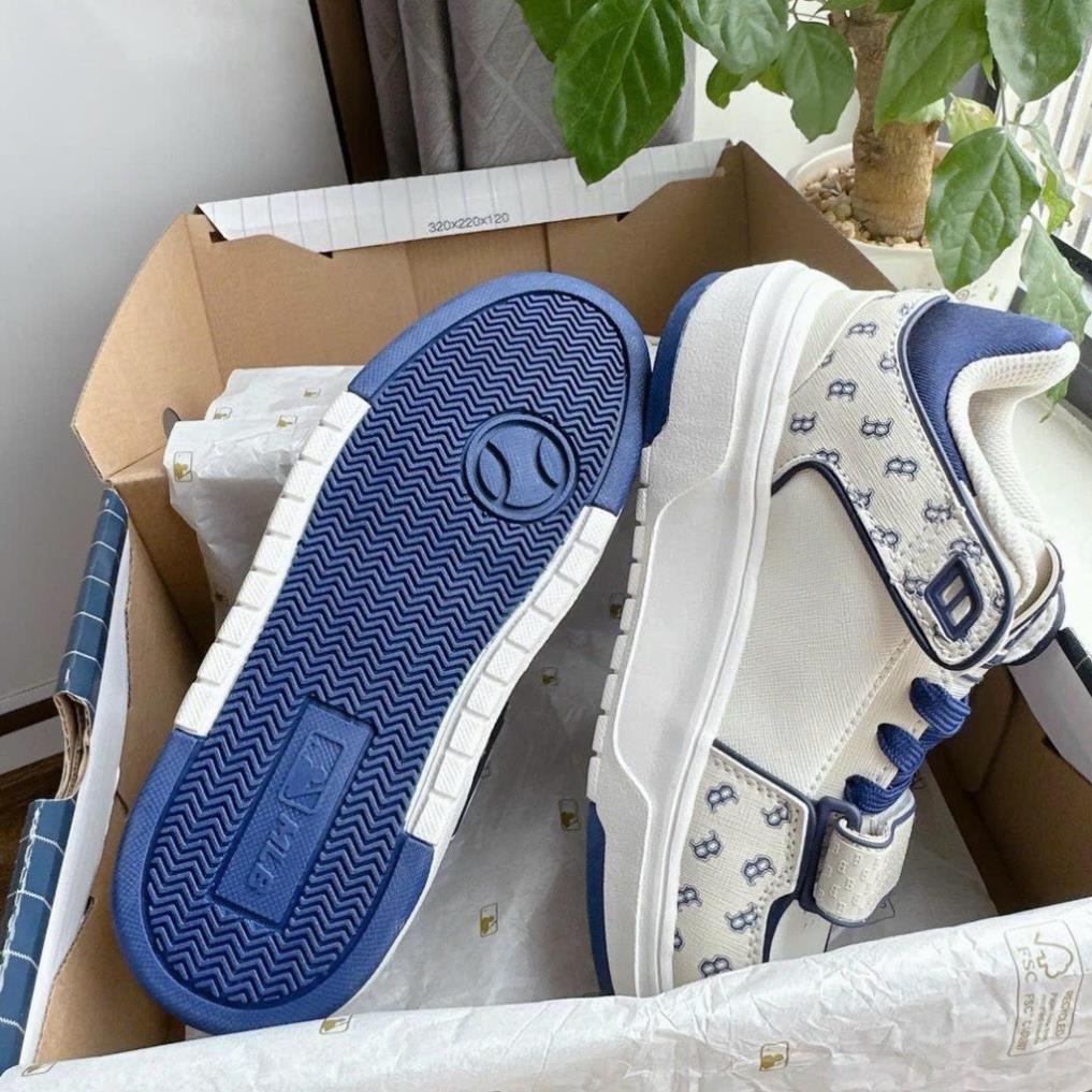 Giày MLB Chunky Liner Mid Classic Mono Boston Red Sox L.Beige nam nữ, giày Mono Liner Be