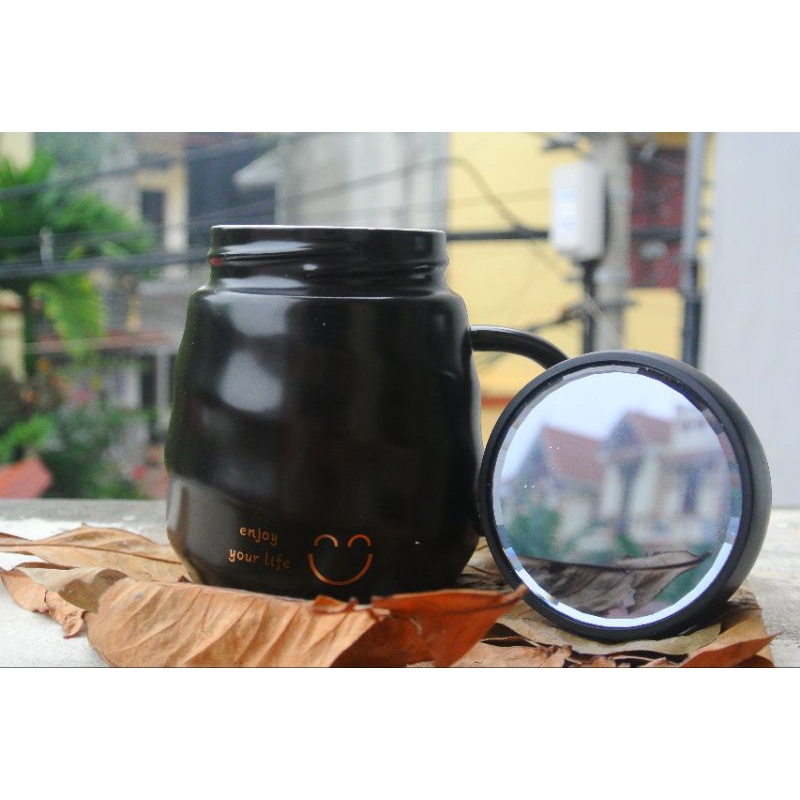cốc sứ nắp vặn đơn giản 480 ml