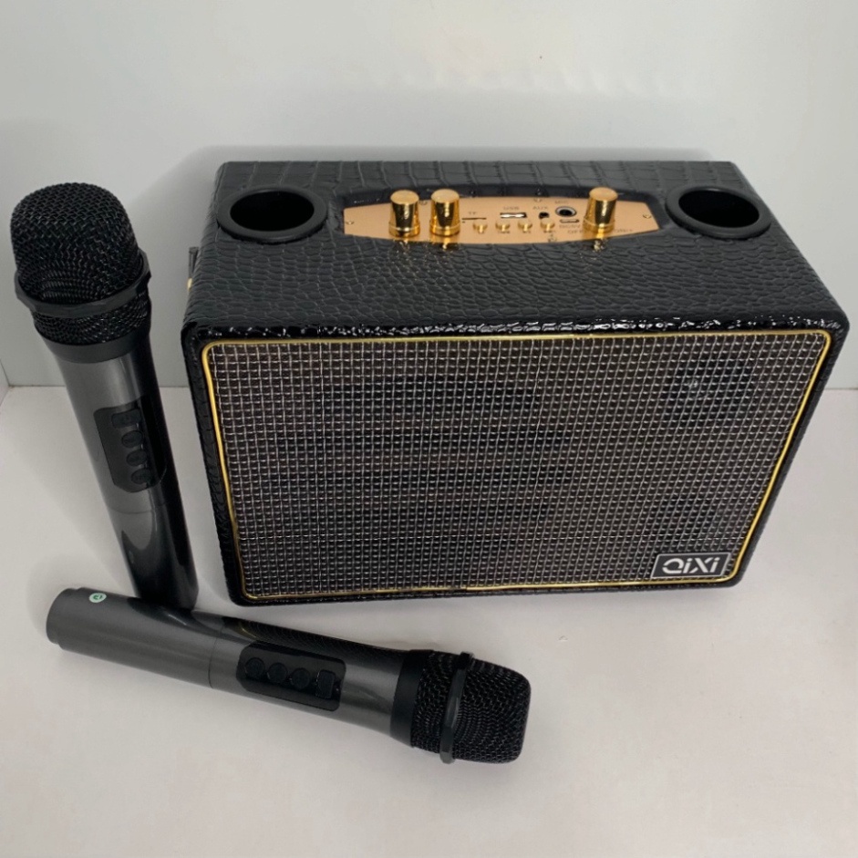 Loa Bluetooth Karaoke Qixi SK-2039 phiên bản mới cực chất lượng,loa không dây tặng kèm 2 mic âm thanh bass chất có BH