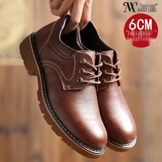 Giày da thật đế độn 6cm dành cho nam