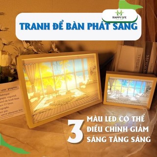 Tranh đèn Led trang trí, tranh 3D đổi màu, tranh đèn ngủ, khung tranh có đèn 3 màu decor để phòng ngủ - Happy Life 4U