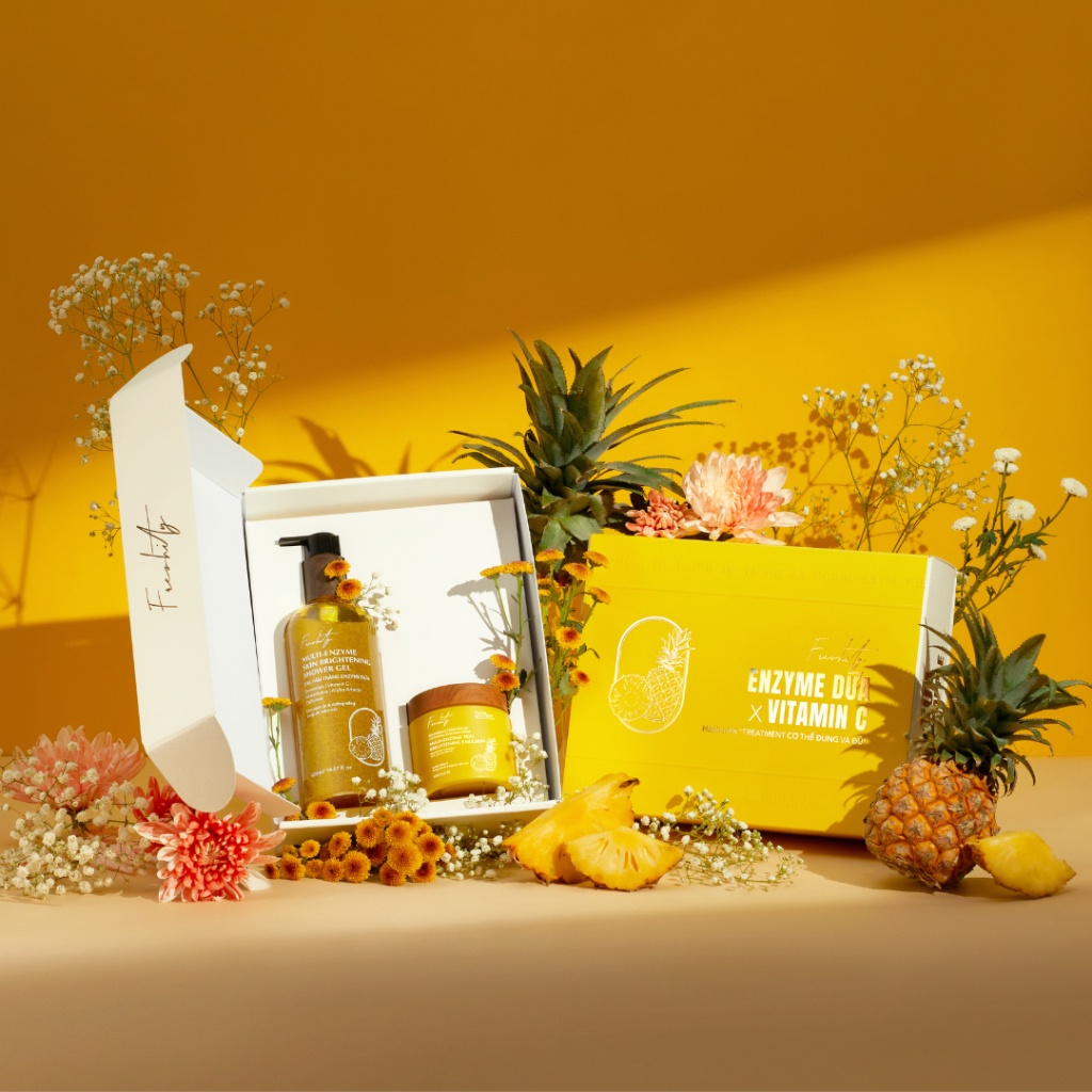 Bộ sản phẩm Dứa dưỡng trắng da dành cho tông da vàng khó trắng Freshity