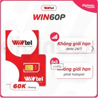 SIM WINTEL WIN60 WIN60p DATA KHÔNG GIỚI HẠN [Miễn phí tháng đầu], Sim Wintel 4G VINAPHONE, Sim VINAPHONE gọi Miễn phí
