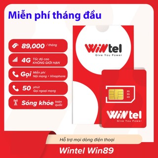 Sim Wintel Win60P Win89 (Reddi) không giới hạn data tốc độ cao /Sim sky59 không giới hạn