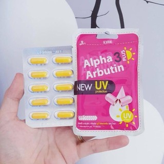 Vỉ kích dưỡng trắng và chống nắng new uv alpha arbutin 3 plus