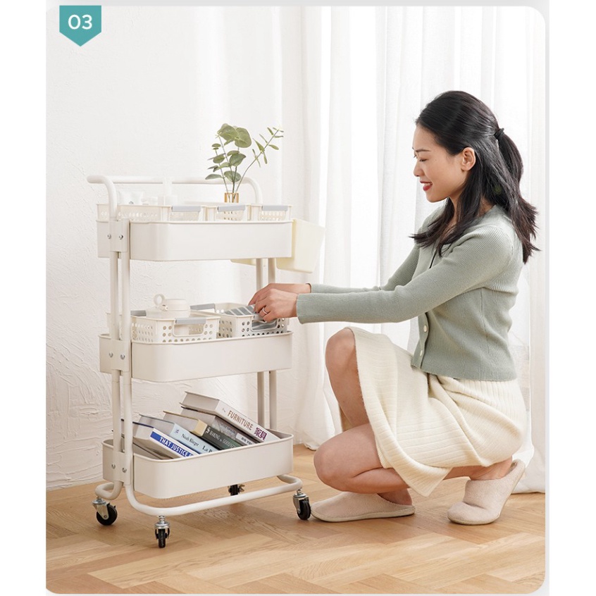 Xe Đẩy Spa 3 Tầng đazinăng - Kệ bỏ đồ bỉm sữa  siêu sale